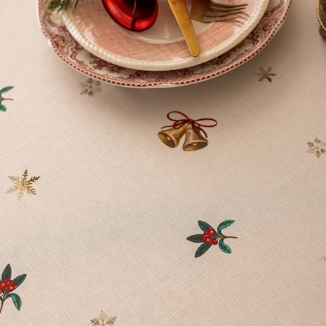 Toalha de Mesa de Natal Estampa Árvores Barra de Renda