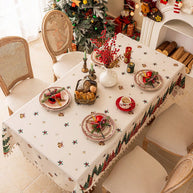 Toalha de Mesa de Natal Estampa Árvores Barra de Renda