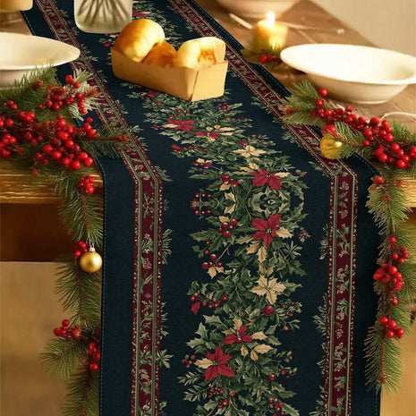 Cirelle Trilho de Mesa Natalino Árvore de Natal Efeito Linho