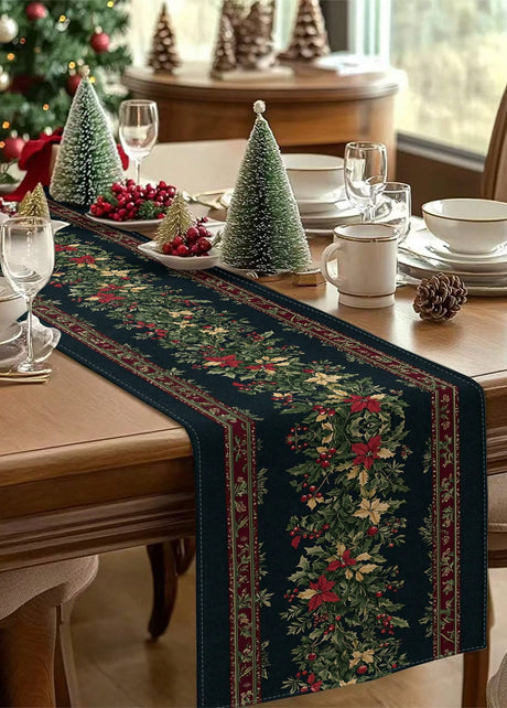 Cirelle Trilho de Mesa Natalino Árvore de Natal Efeito Linho