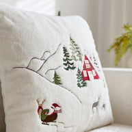 Cirelle Capa de Almofada Bordada Papai Noel e Árvore de Natal