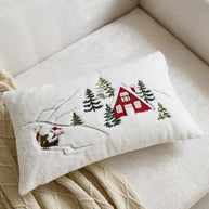 Cirelle Capa de Almofada Bordada Papai Noel e Árvore de Natal