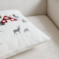 Cirelle Capa de Almofada Bordada Papai Noel e Árvore de Natal