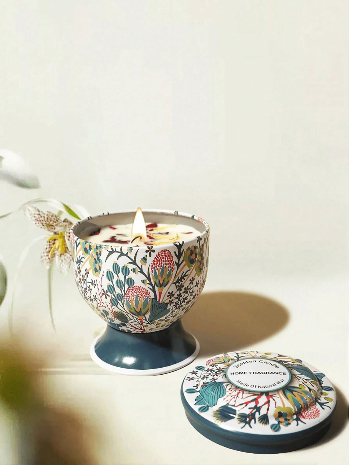 Cirelle Vela Perfumada com Flor Seca Cálice de Vidro