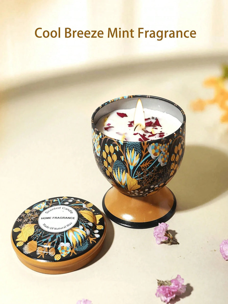 Cirelle Vela Perfumada com Flor Seca Cálice de Vidro