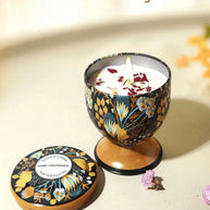 Cirelle Vela Perfumada com Flor Seca Cálice de Vidro