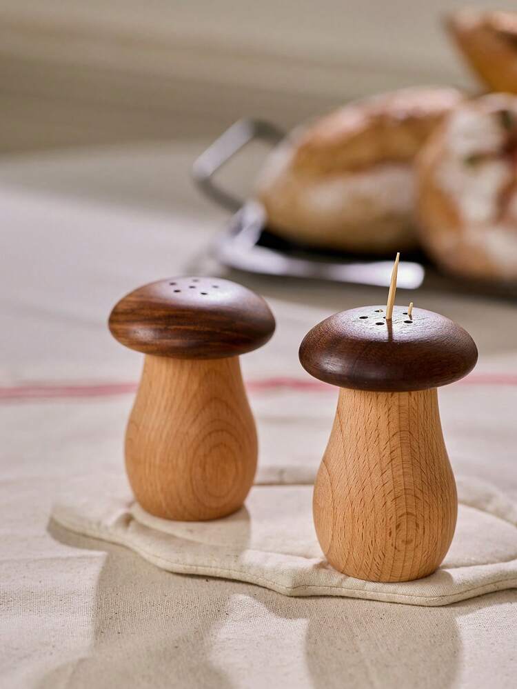 Cirelle Porta-palitos de Dente Cogumelo Madeira Nogueira Preta