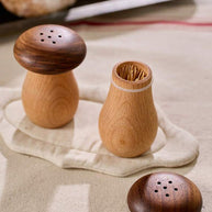 Cirelle Porta-palitos de Dente Cogumelo Madeira Nogueira Preta