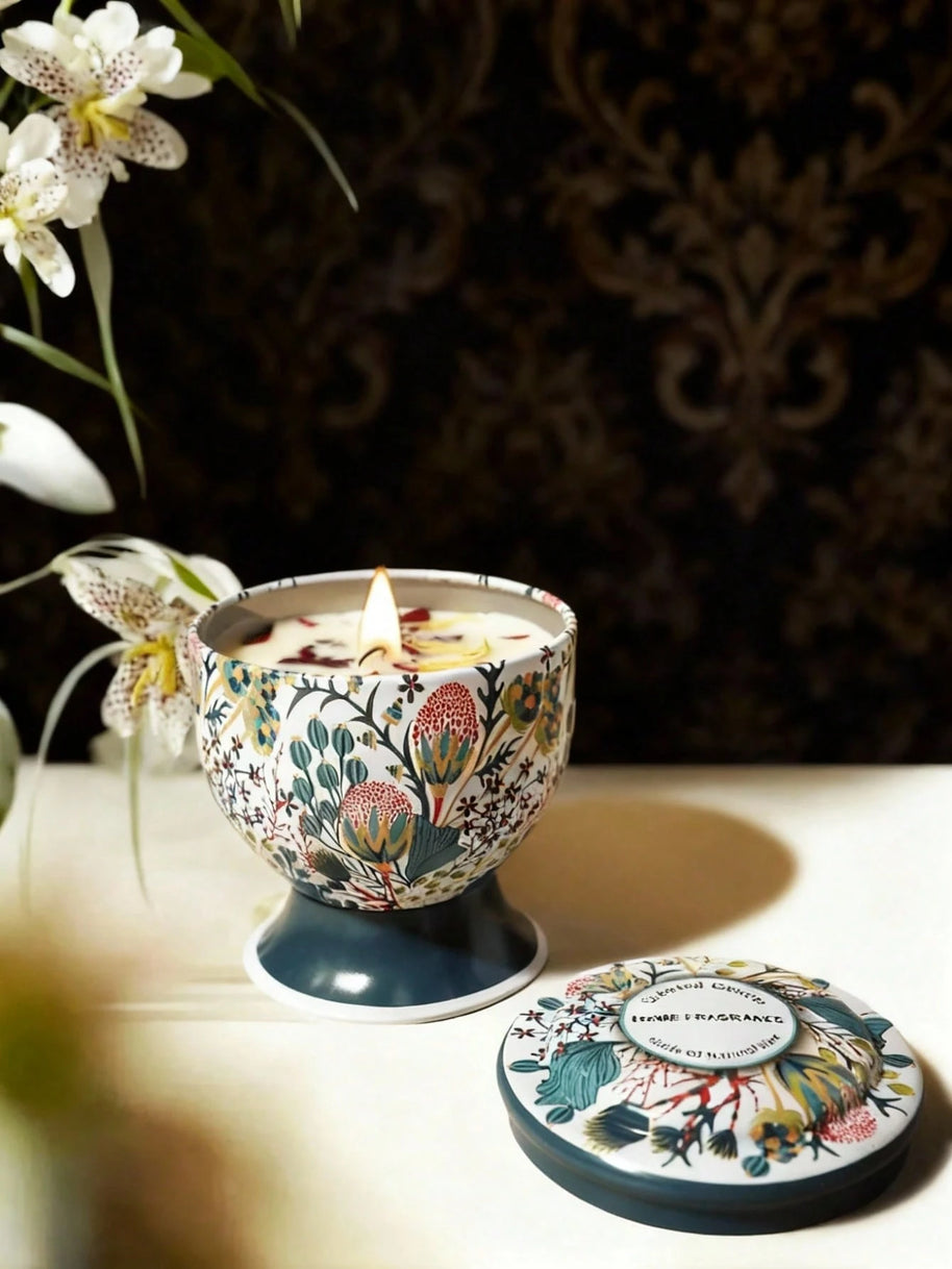 Cirelle Vela Perfumada com Flor Seca Cálice de Vidro