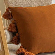 Cirelle Capa de Almofada Boho Veludo com Franjas Marrom 45x45cm