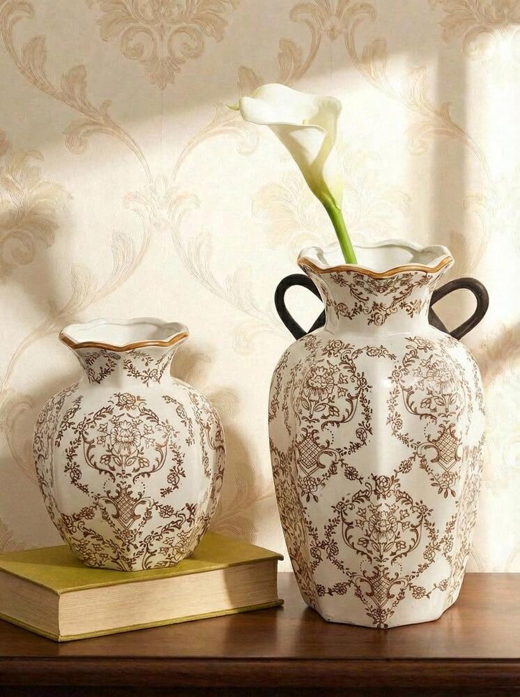 Cirelle Vaso de Cerâmica Estilo Chinês Azul e Branco