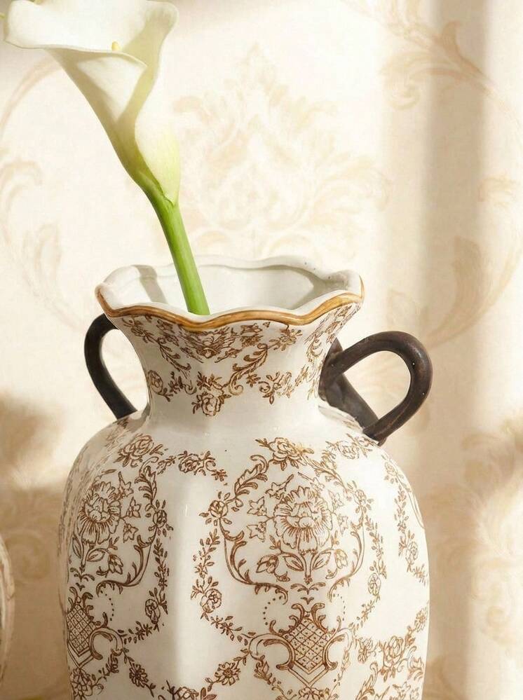 Cirelle Vaso de Cerâmica Estilo Chinês Azul e Branco