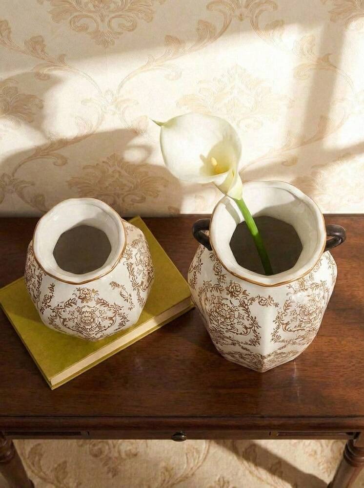 Cirelle Vaso de Cerâmica Estilo Chinês Azul e Branco