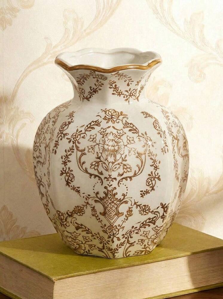 Cirelle Vaso de Cerâmica Estilo Chinês Azul e Branco