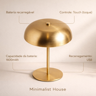 Luminária de Mesa LED Portátil Recarregável USB - Aurum