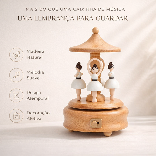 Caixinha de Música - Madeira Vintage Bailarina