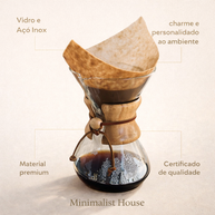 Bule Oriental de vidro de café filtro de aço inoxidável - 400/800ml