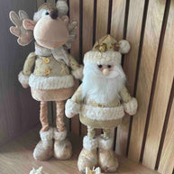 Boneco Retrátil Natalino Dourado Decorativo