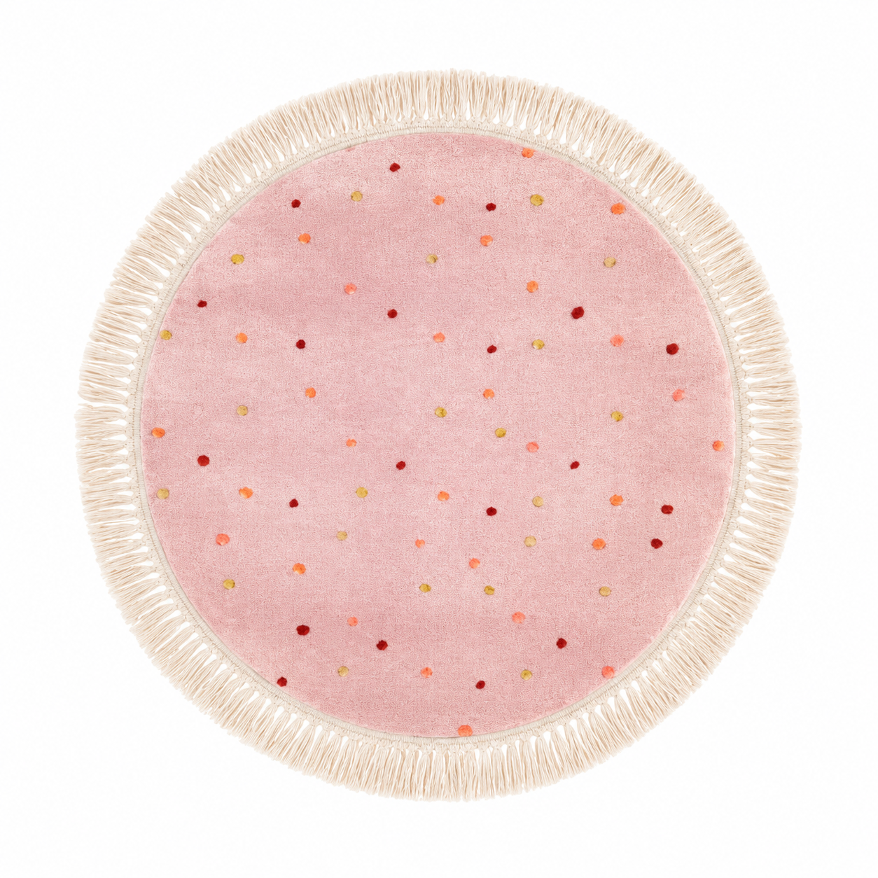 Tapete Infantil Circular - Bolinhas Fundo Rosa