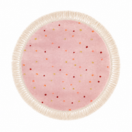 Tapete Infantil Circular - Bolinhas Fundo Rosa