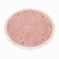 Tapete Infantil Circular - Bolinhas Fundo Rosa