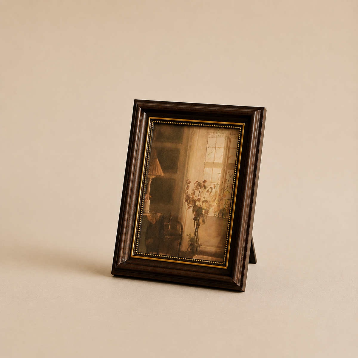 Porta Retrato Moldura de Foto Nórdica Dourada Madeira Escandinava