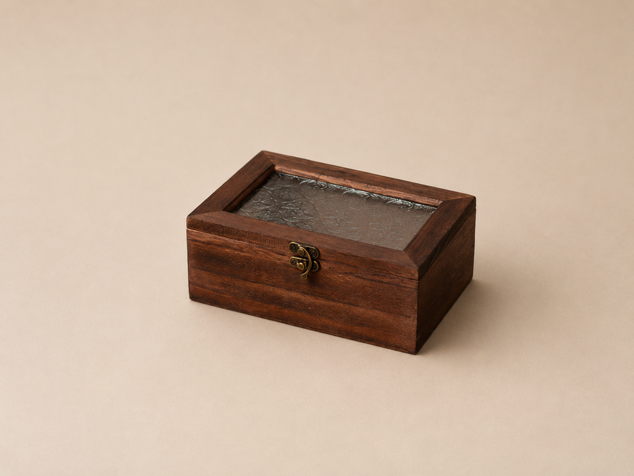 Caixa de Joias de Madeira Vintage Organizador com Gavetas