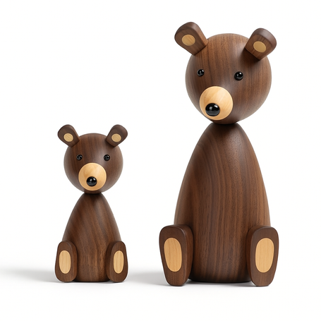 Escultura de madeira Maciça - Ursinho