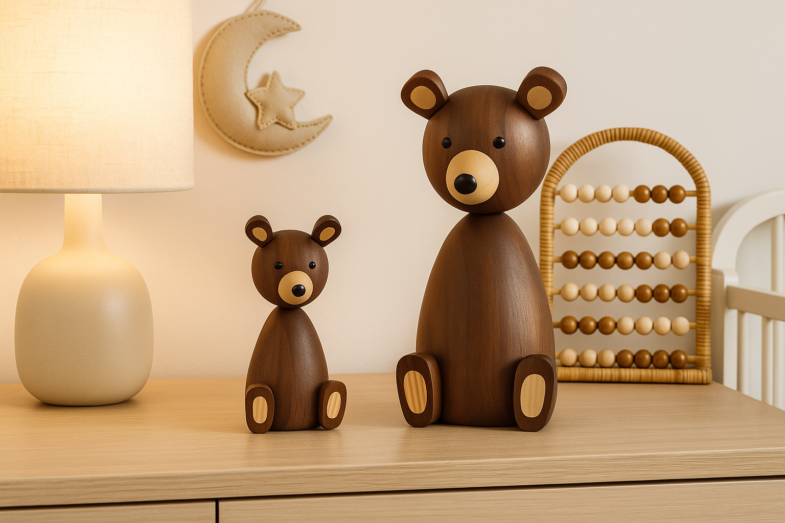 Escultura de madeira Maciça - Ursinho