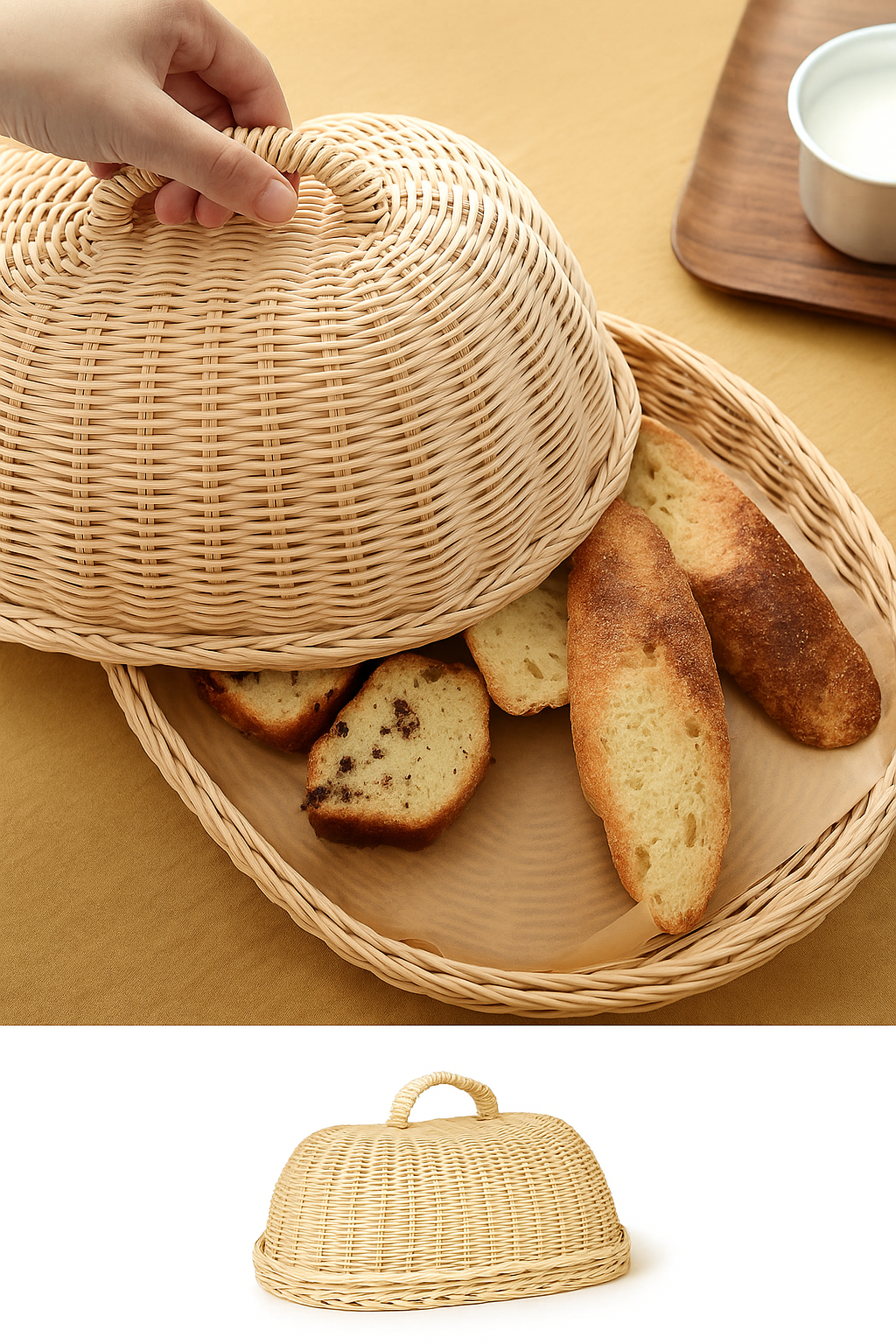 Cesto de Rattan para pães - ANNE