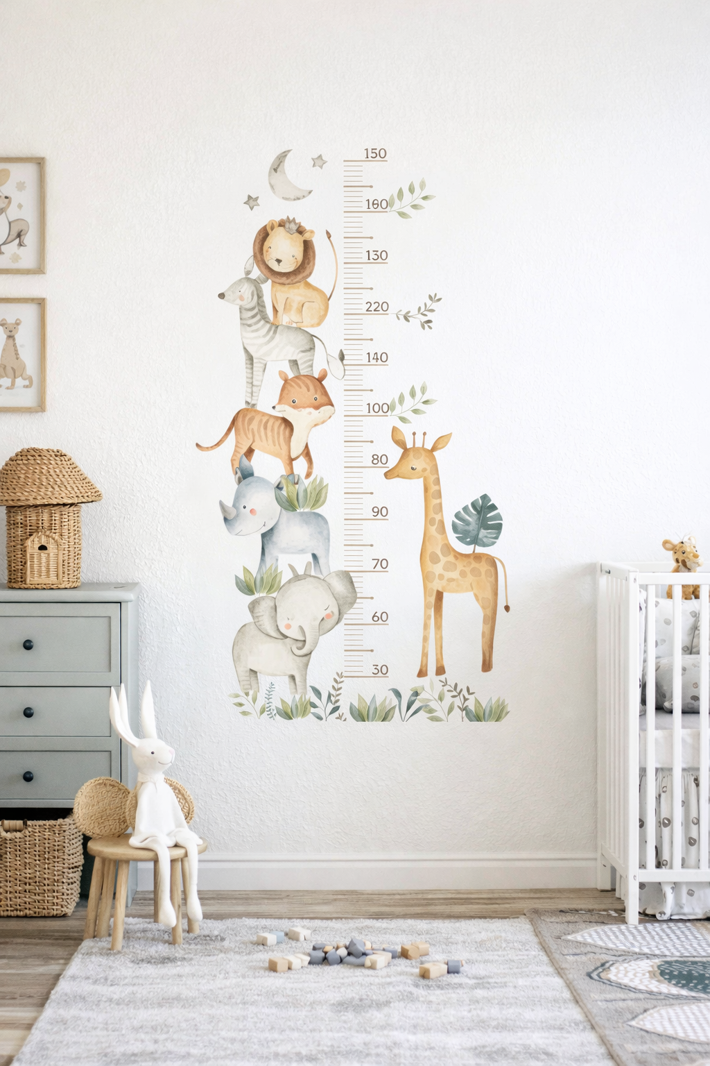 Adesivo Régua de Crescimento Infantil com Animais