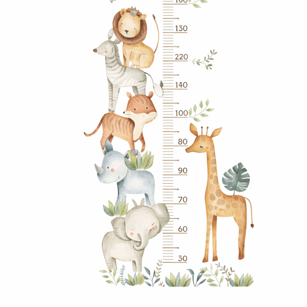 Adesivo Régua de Crescimento Infantil com Animais