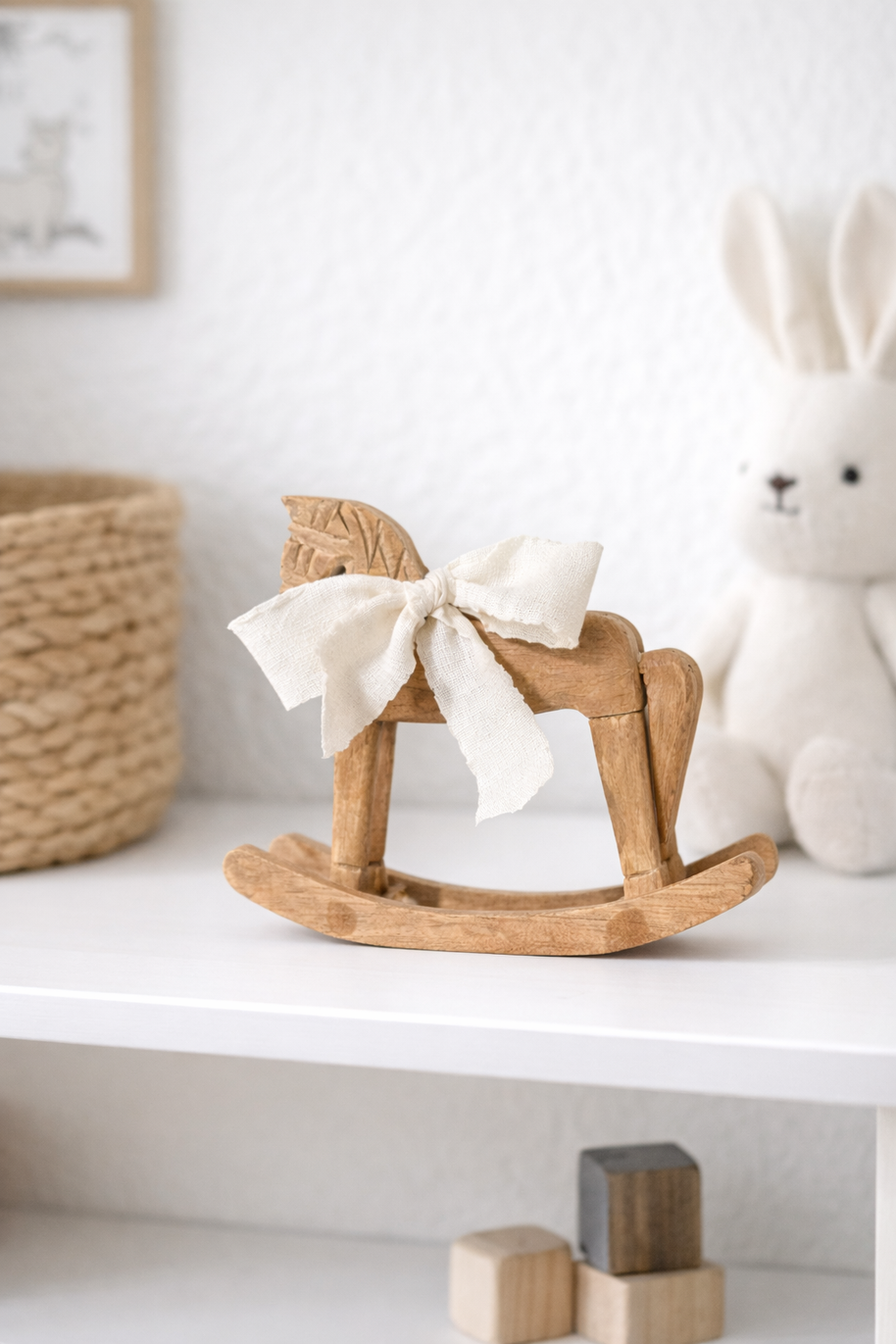 Cavalo Decorativo em Madeira — Estilo Retrô