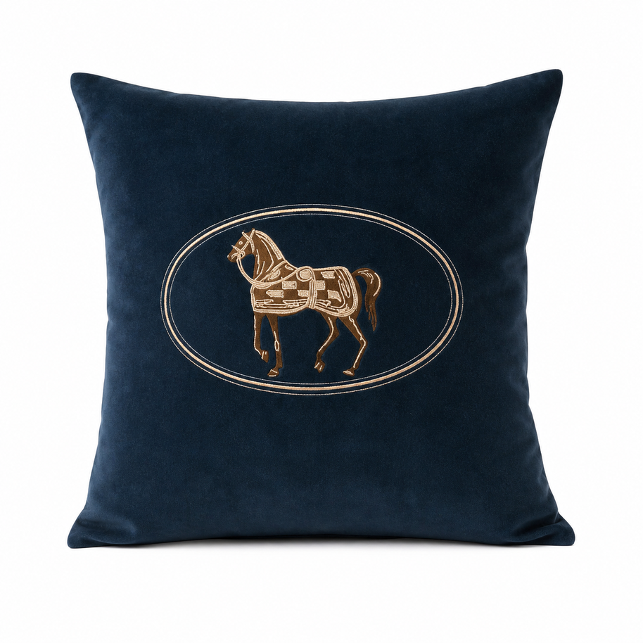 Capa de Almofada Bordada Cavalo