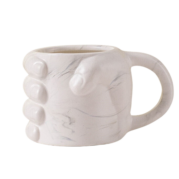 Xícara de cerâmica divertida - caneco na mão - Minimalist House LTDA