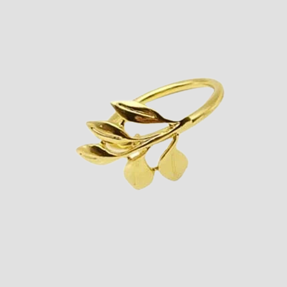 Anel para guardanapo folhas - Dourado - Minimalist House LTDA