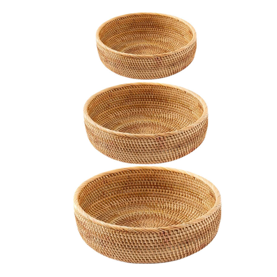 Cesto trançado Rattan Bread - Minimalist House LTDA