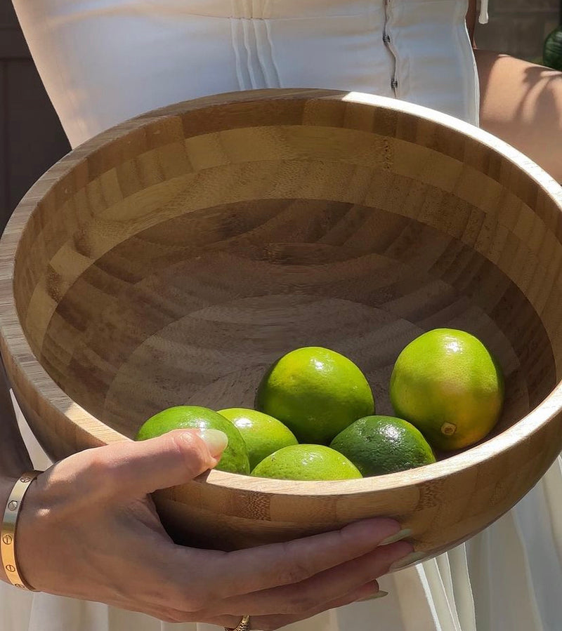 Saladeira bowl de bambu natural
