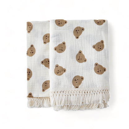Cobertor de musselina para bebê recém-nascido - Urso - Minimalist House LTDA