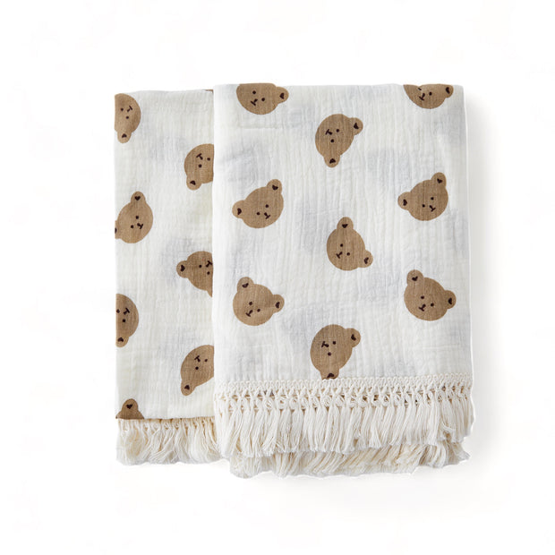 Cobertor de musselina para bebê recém-nascido - Urso - Minimalist House LTDA
