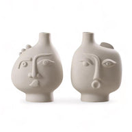 Vaso de cerâmica decoração de arte abstrata - Faces - Minimalist House LTDA
