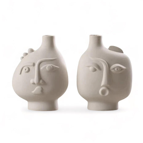 Vaso de cerâmica decoração de arte abstrata - Faces - Minimalist House LTDA