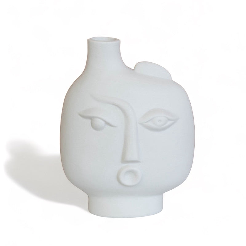 Vaso de cerâmica decoração de arte abstrata - Faces - Minimalist House LTDA