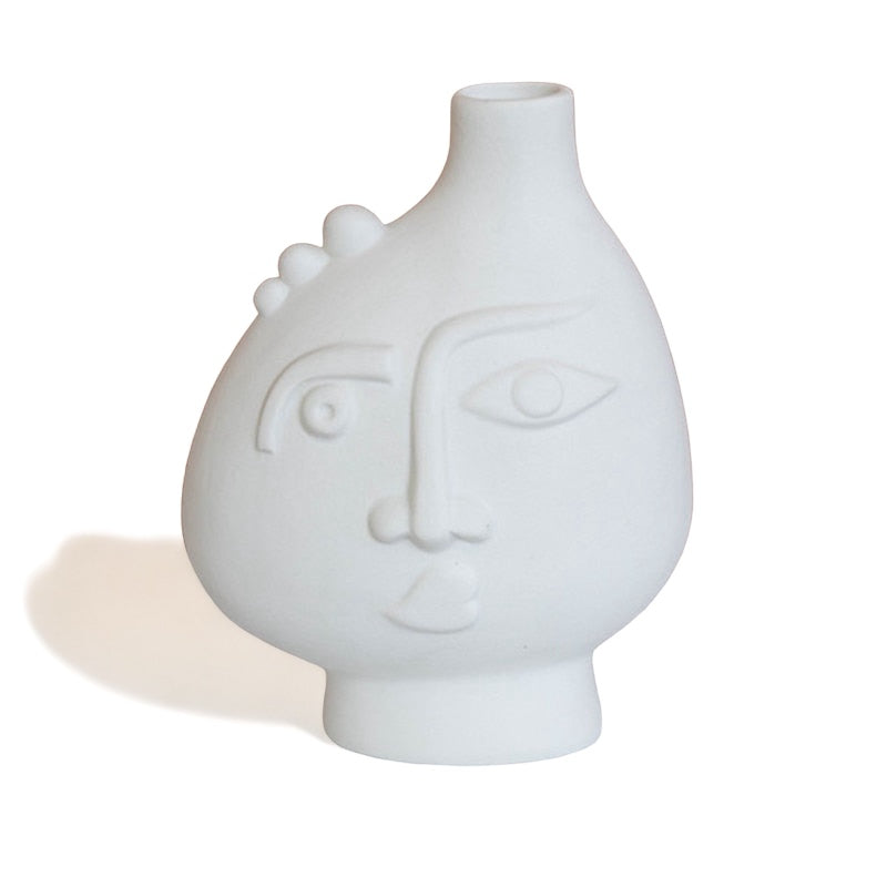 Vaso de cerâmica decoração de arte abstrata - Faces - Minimalist House LTDA