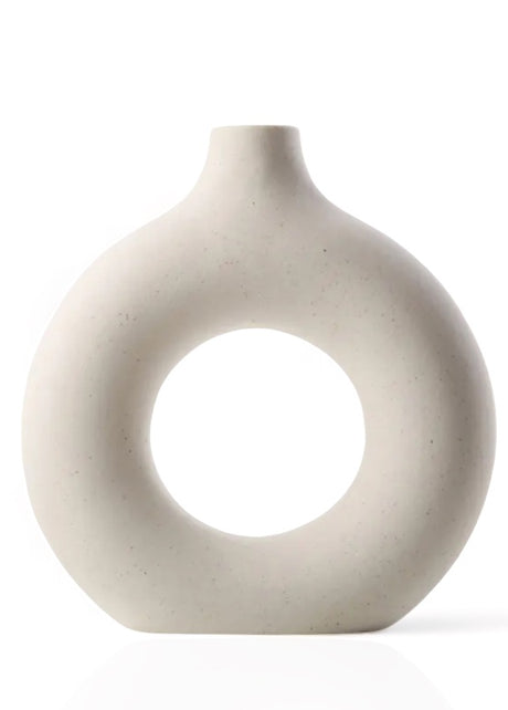 Vaso de cerâmica oco - Circle Nórdico - Minimalist House LTDA