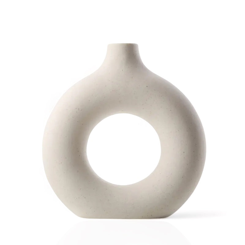 Vaso de cerâmica oco - Circle Nórdico - Minimalist House LTDA