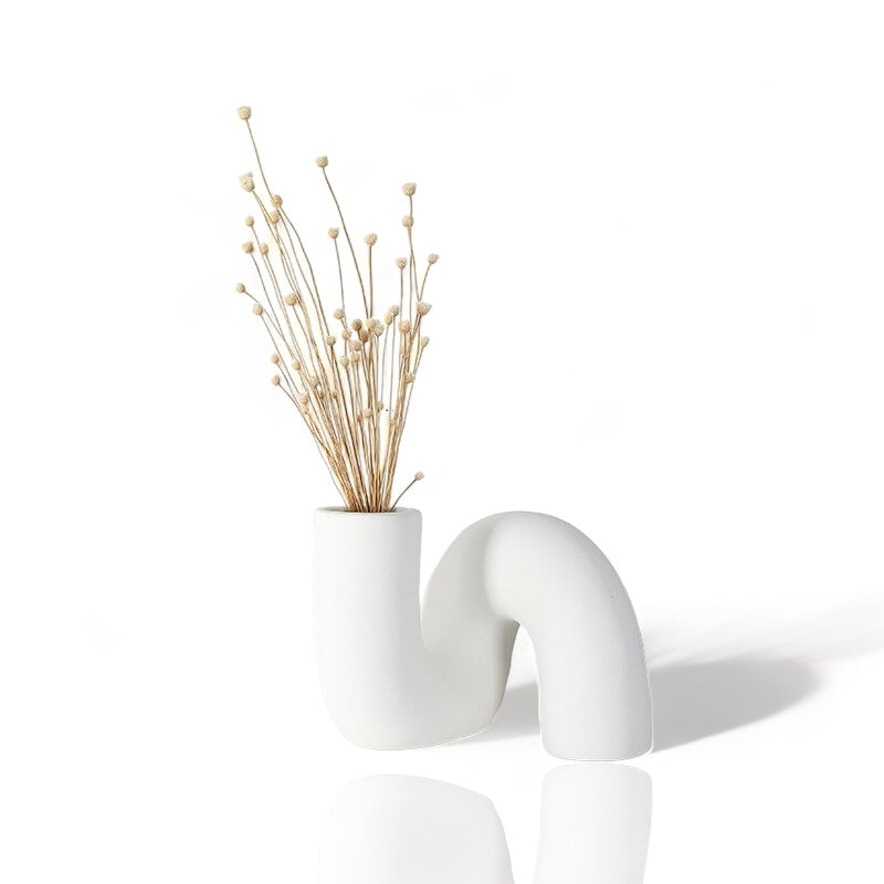 Vaso de cerâmica - Sinuoso Minimalista - Minimalist House LTDA