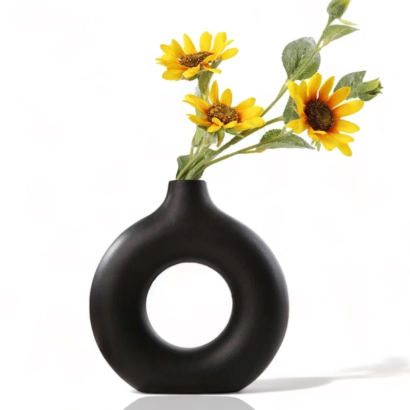 Vaso de cerâmica oco - Circle Nórdico - Minimalist House LTDA