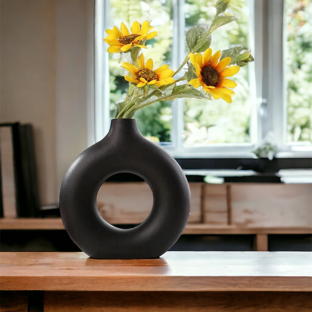 Vaso de cerâmica oco - Circle Nórdico - Minimalist House LTDA