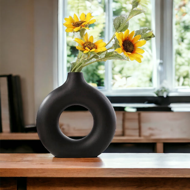 Vaso de cerâmica oco - Circle Nórdico - Minimalist House LTDA